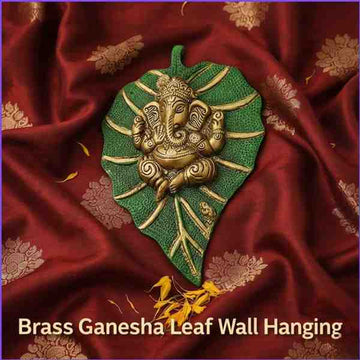 Green Metal Patta Ganesh Hanging - 1