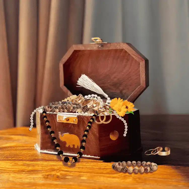 Handcrafted Wooden Jewellery Box – Elegant Storage Organizer
