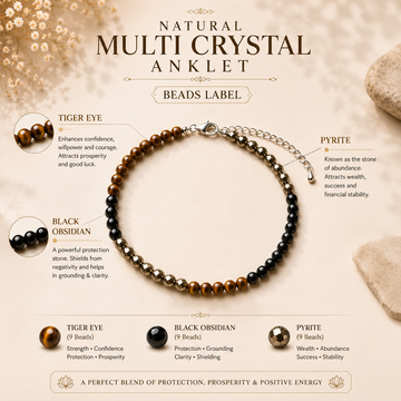 Natural Multi Crystal Anklet - 2