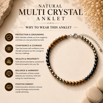 Natural Multi Crystal Anklet - 4