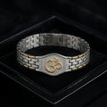 Om Bracelet for Men on a black velvet jewellery tray