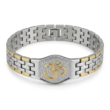 Om Bracelet for Men – Two-Tone Steel Watch-Style Wristwear - 1