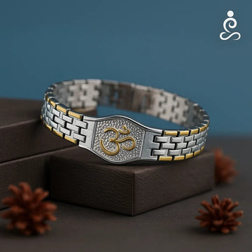 Om Bracelet for Men – Two-Tone Steel Watch-Style Wristwear - 2