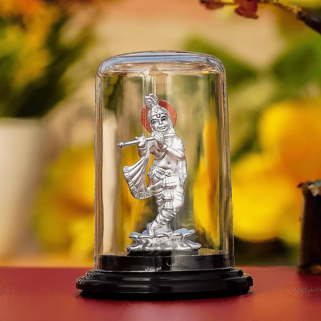 Silver Lord Krishna Idol