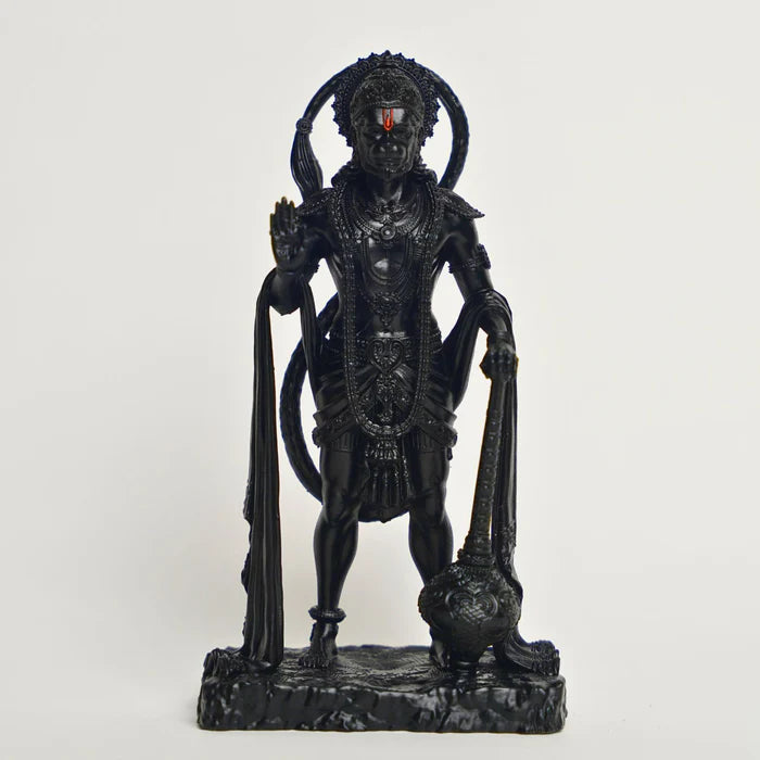 Standing Black Bahubali Hanuman Idol (Size: Approx. 10 cm)