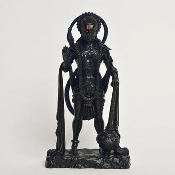 Standing Black Bahubali Hanuman Idol (Size: Approx. 10 cm) - 1