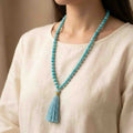 Natural Turquoise (Firoza) Mala – Stone of Healing & Communication