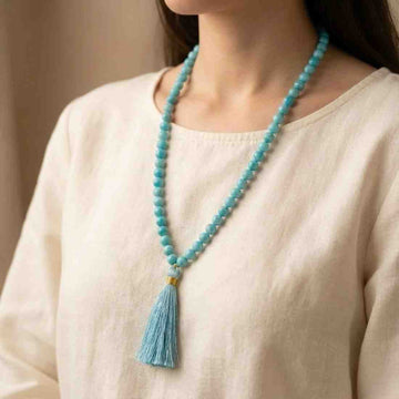 Natural Turquoise (Firoza) Mala – Stone of Healing & Communication - 2