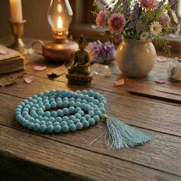 Natural Turquoise (Firoza) Mala – Stone of Healing & Communication - 4