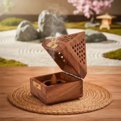 Wooden Incense Holder | Incense Stick & Cone Burner | Agarbatti Stand