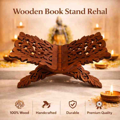 Wooden Book Stand Rail