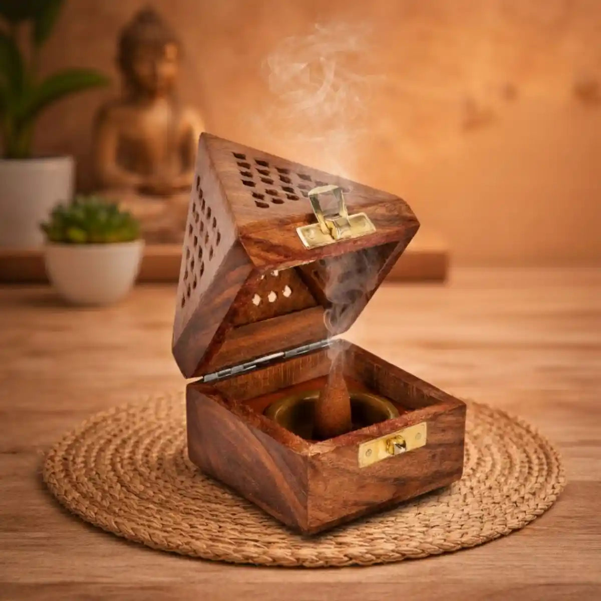 Wooden Incense Holder | Incense Stick & Cone Burner | Agarbatti Stand