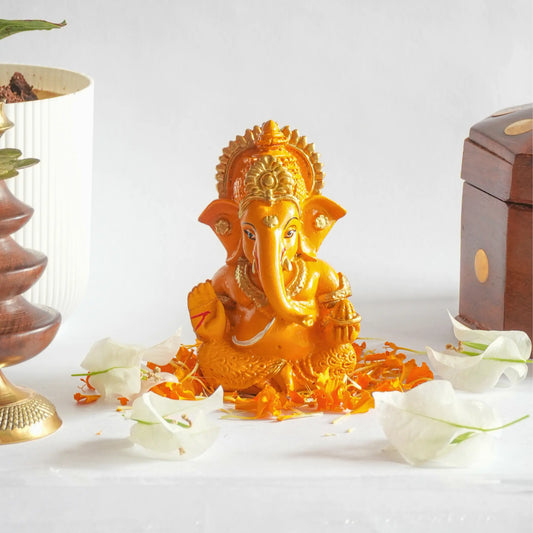 Yellow Ganesh Idol (Approx 3.5 Inch)