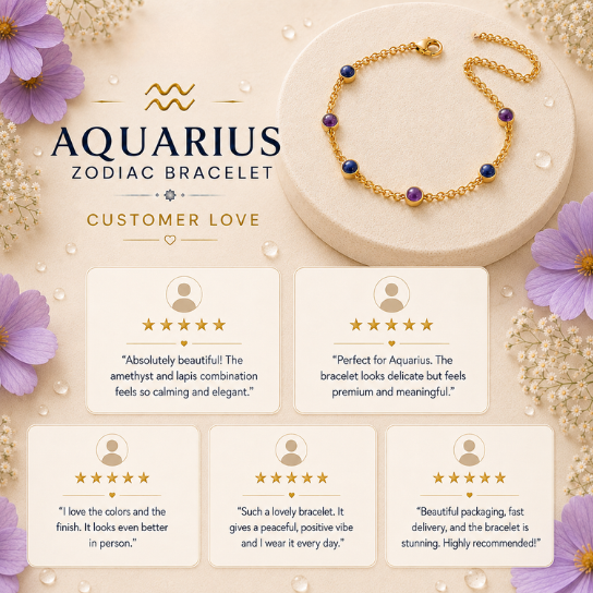 Aquarius Zodiac Bracelet for Women