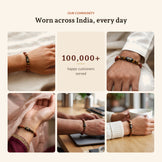 Aries Zodiac Red Jasper & Tiger's Eye Bracelet, worn across India