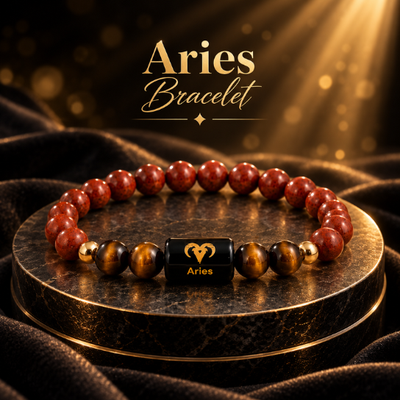Aries (मेष राशि) Zodiac Red Jasper & Tiger's Eye Bracelet