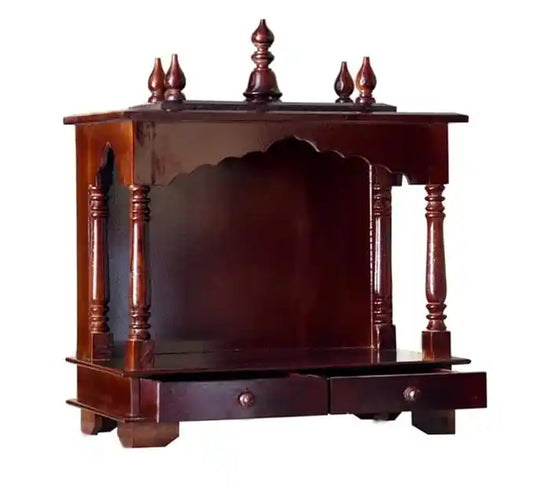 Wood Home Temple | Handcrafted Wooden Pooja Mandir | Brown