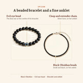 Black Obsidian Combo for Him & Her, up close