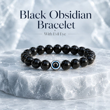 Evil Eye Bracelet with Black Obsidian - 1