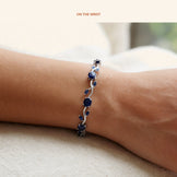 Blue Tulip Bracelet, on the wrist