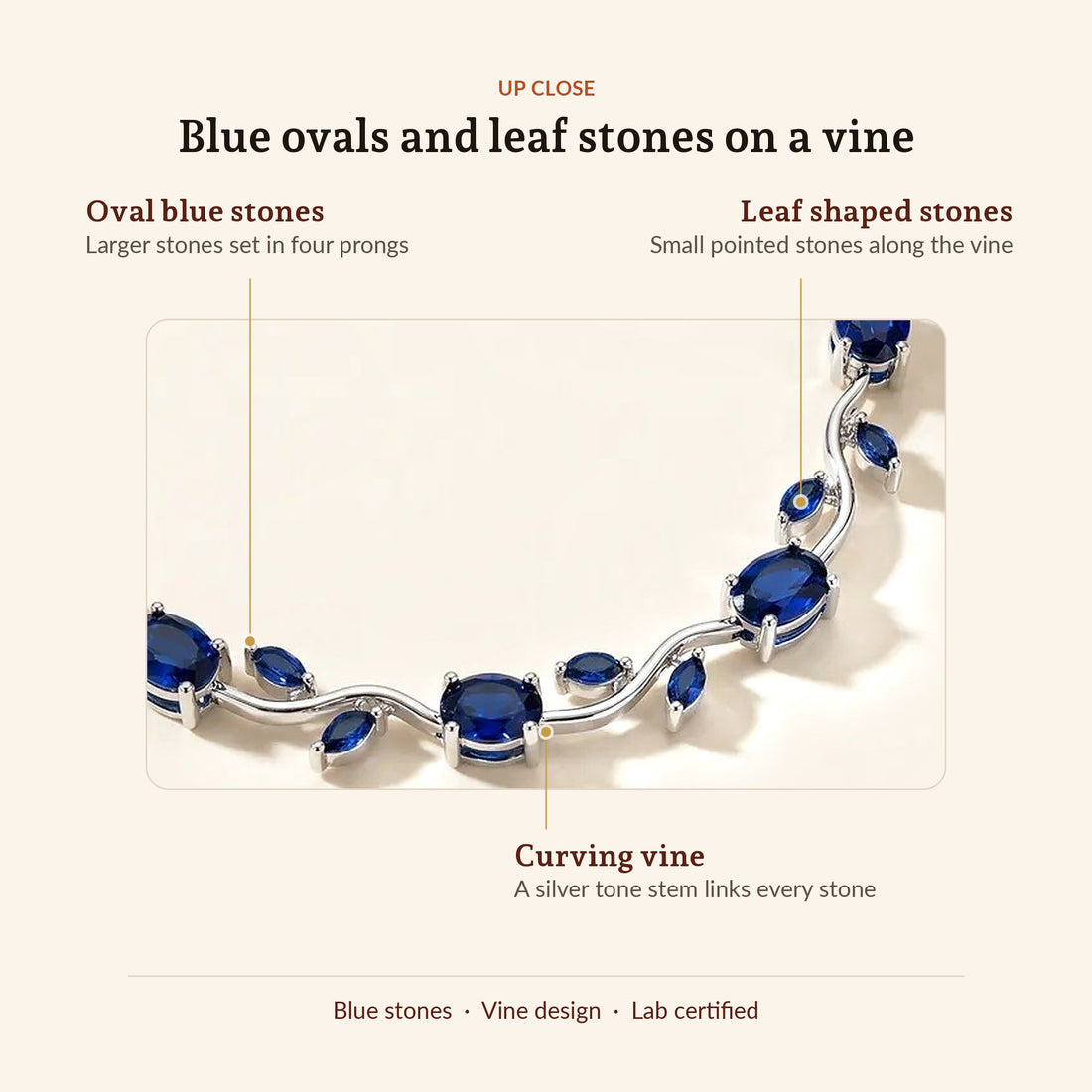 Blue Tulip Bracelet, up close