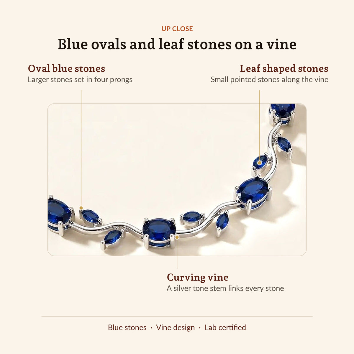 Blue Tulip Bracelet, up close