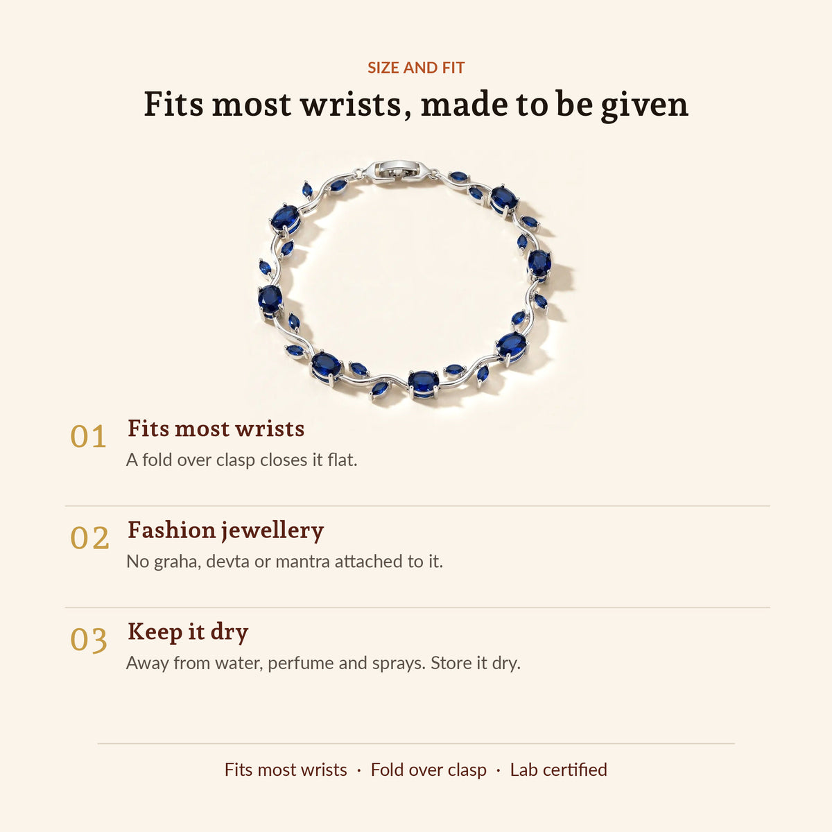 Blue Tulip Bracelet, size and fit