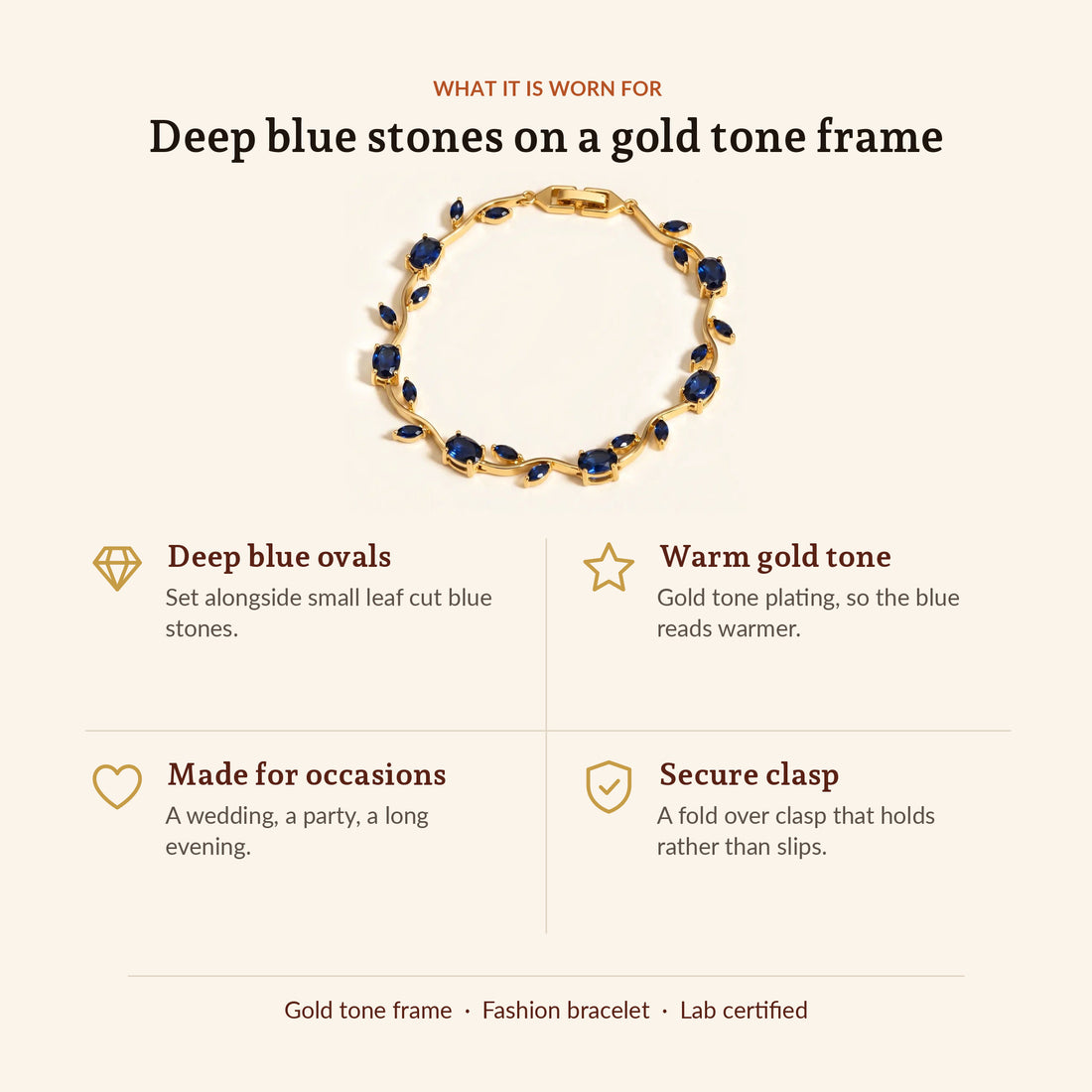 Blue Tulip Gold Tone Bracelet, what it is worn for