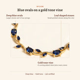 Blue Tulip Gold Tone Bracelet, up close