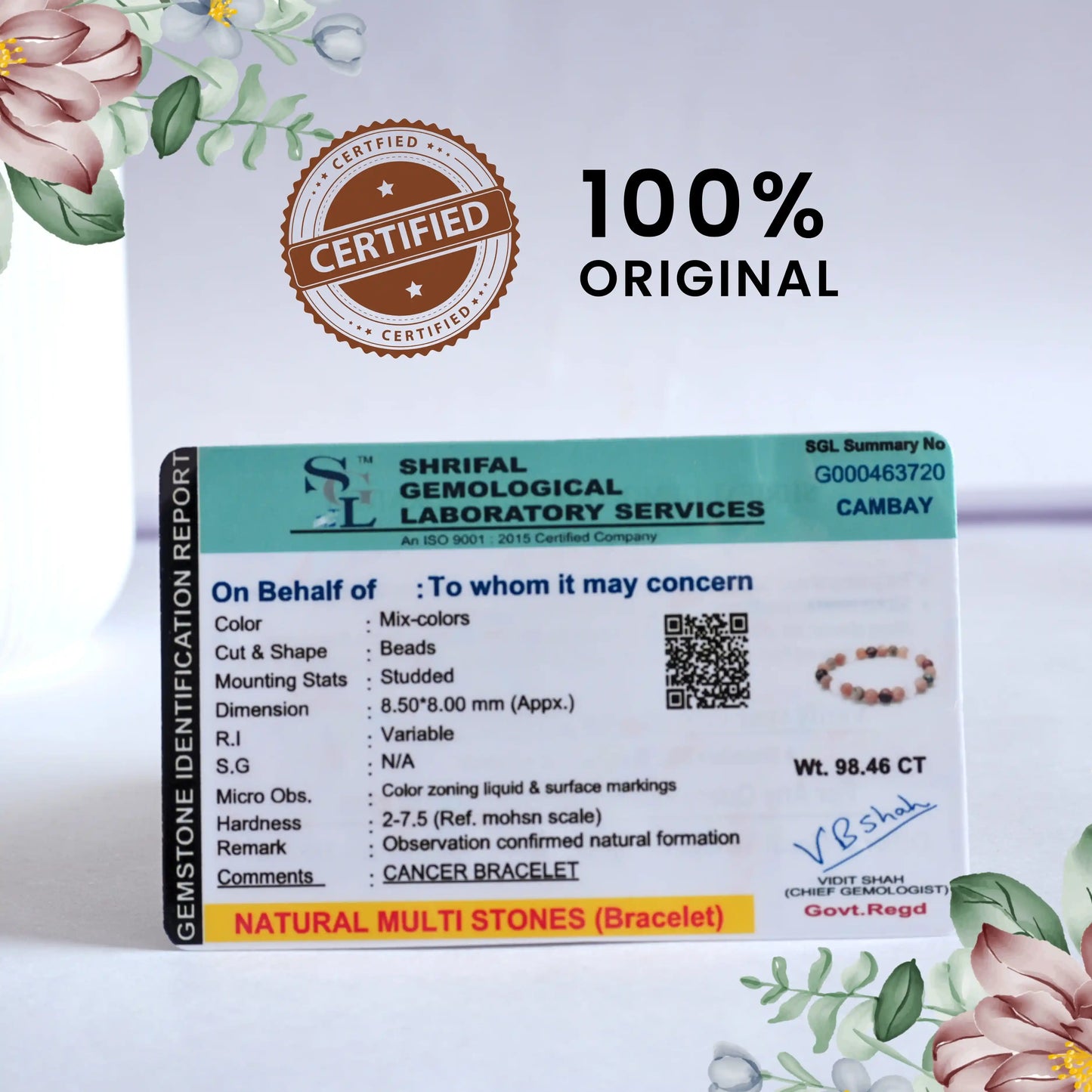 Natural Multi-Stone Cancer Bracelet