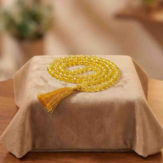 Citrine Dyed Mala Necklace 108 Mala Beads