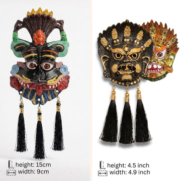 Narsingh Kirtimukh Divine Combo (Set of 3) – Black Tassel & Golden Glow Protection Decor - 5