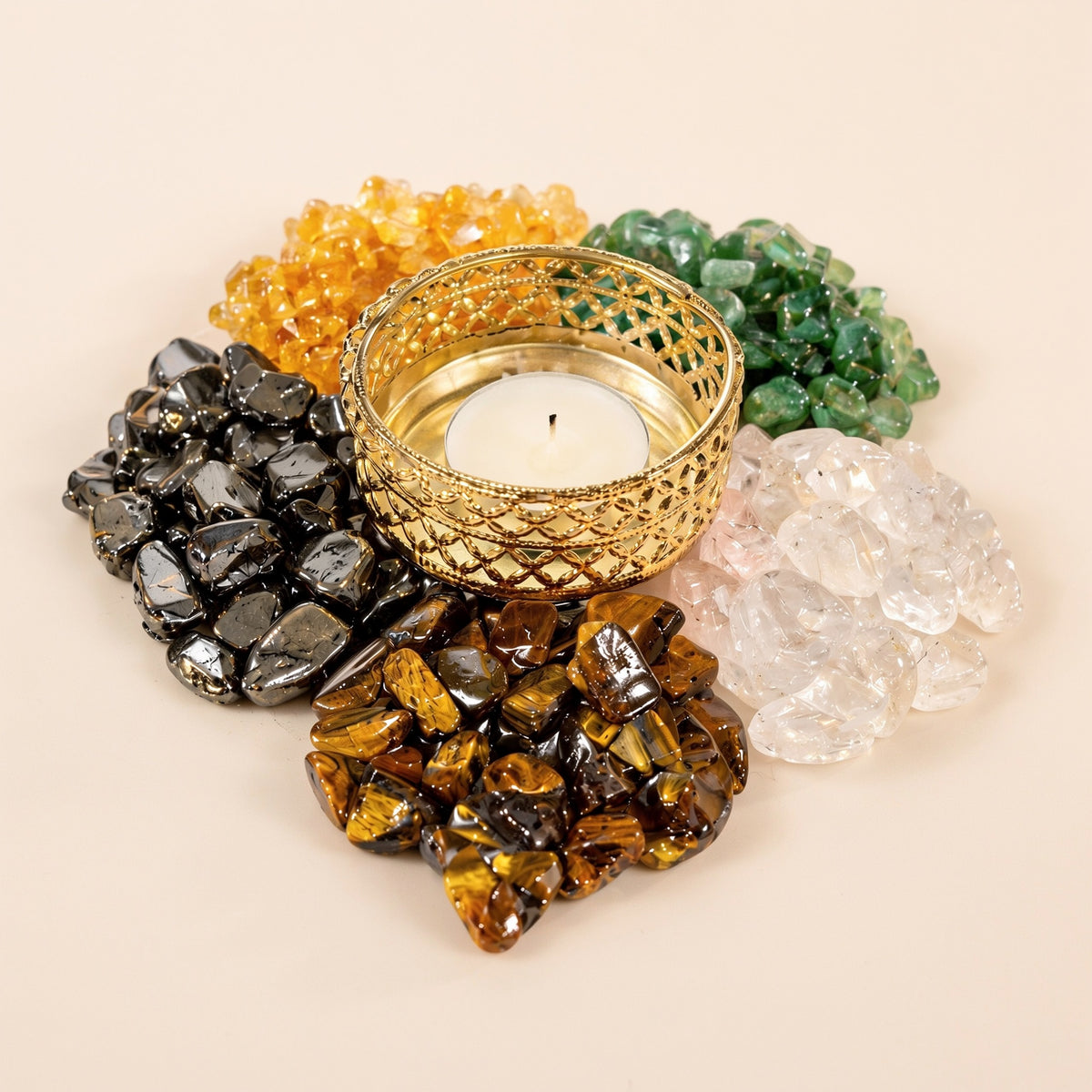 Dhan Lakshmi Deep (Five Crystal Diya)