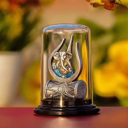 Divine Lord Ganesha Idol with Damru