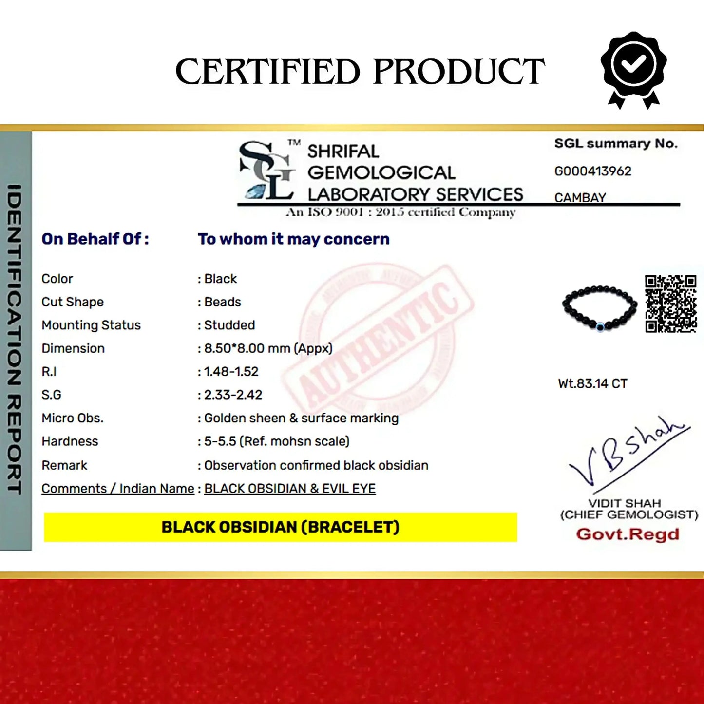 Evil Eye Bracelet with Black Obsidian