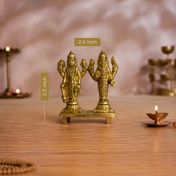 Vishnu and Lakshmi Brass Idol – Small (Standing) - 2