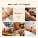 Gold Plated Rudraksha Bead Bracelet - 5 Mukhi, worn across India