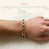 Gold Plated Rudraksha Bracelet, on the wrist