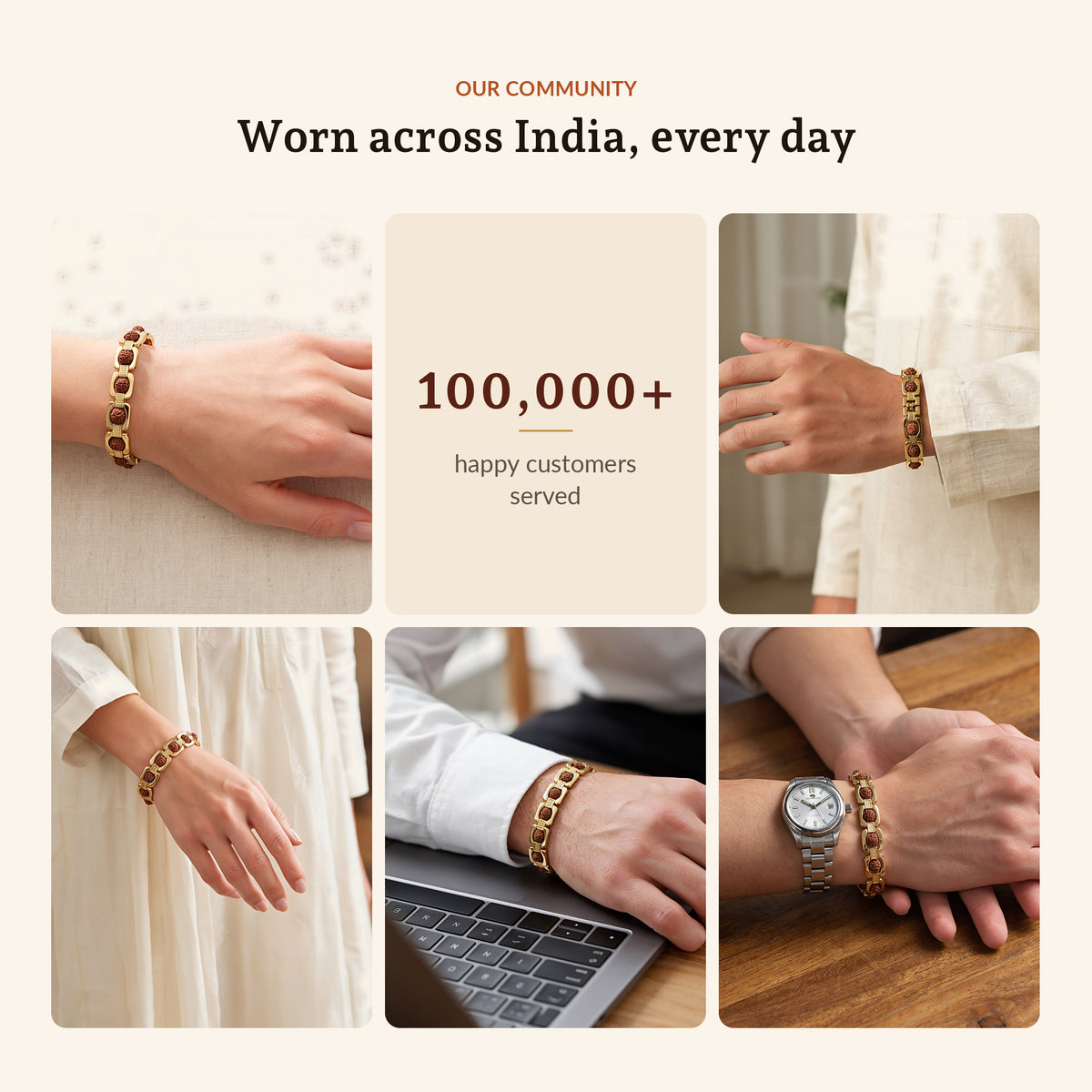 Gold Plated Rudraksha Bracelet, worn across India