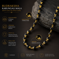Gold Plated Eternal Karungali Mala - Natural Ebony Wood(54 beads, 8mm)