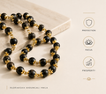Gold Plated Eternal Karungali Mala - Natural Ebony Wood(54 beads, 8mm)