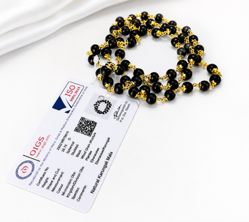 Gold Plated Eternal Karungali Mala - Natural Ebony Wood(54 beads, 8mm) - 4