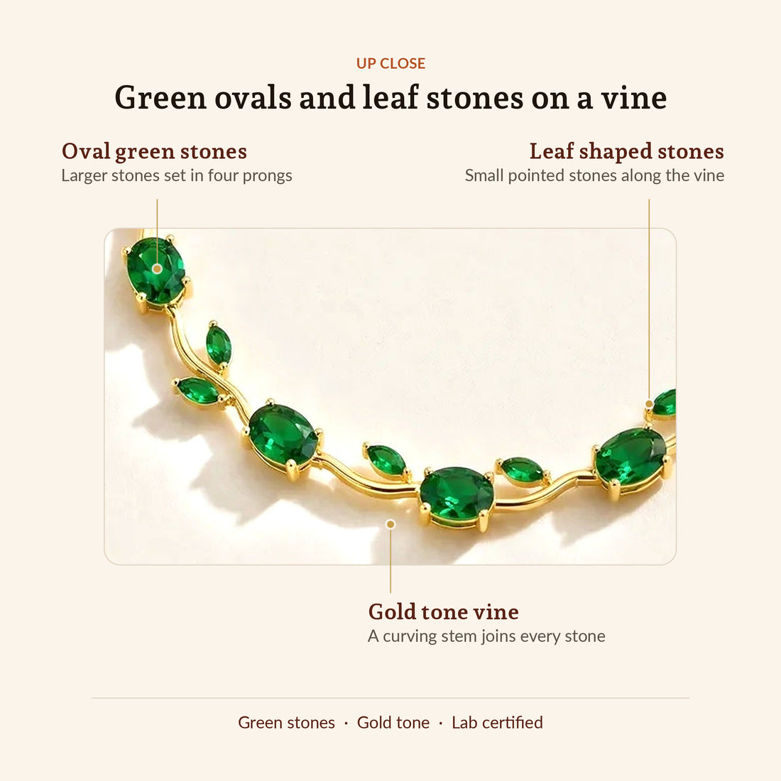 Green Tulip Bracelet, up close