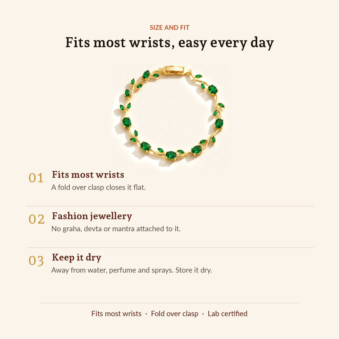 Green Tulip Bracelet, size and fit