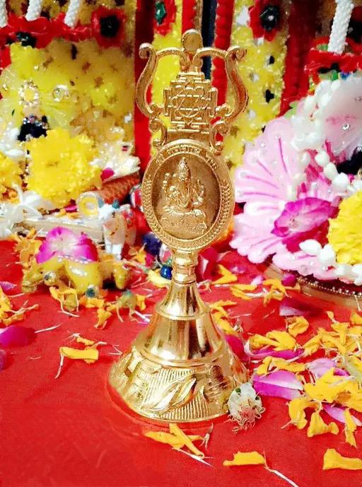 Laxmi Kuber Pooja Bell (Size: Approx. 9 cm)