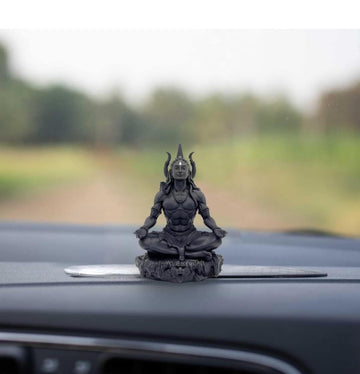 Shiv Sitting with Trishul Idol (Size: 3.5 inches) - 2
