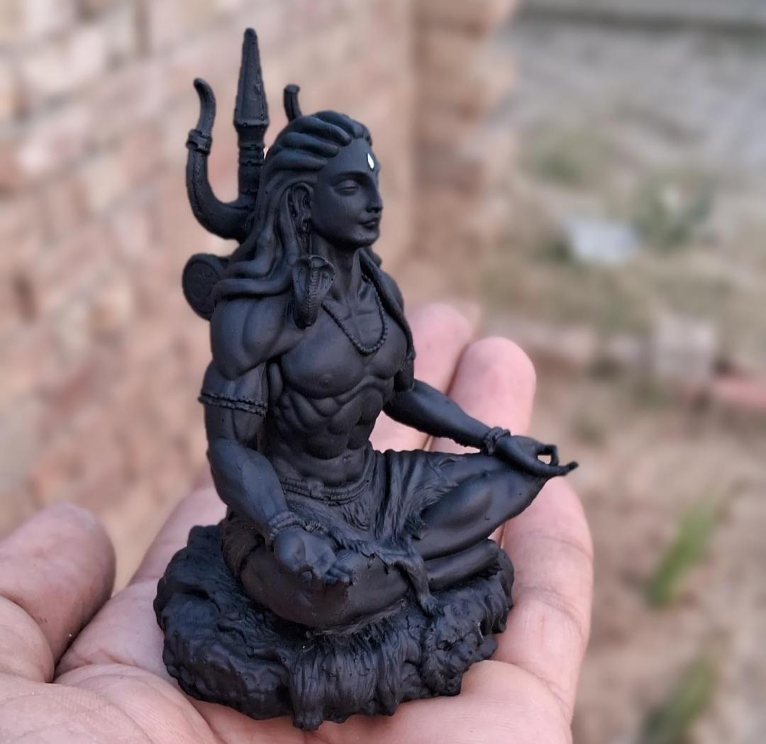 Shiv Sitting with Trishul Idol (Size: 3.5 inches)