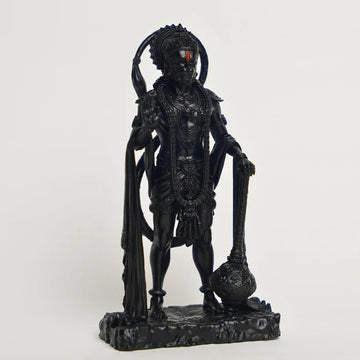 Standing Black Bahubali Hanuman Idol (Size: Approx. 10 cm) - 2