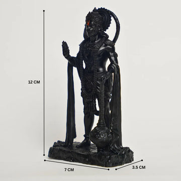 Standing Black Bahubali Hanuman Idol (Size: Approx. 10 cm) - 3