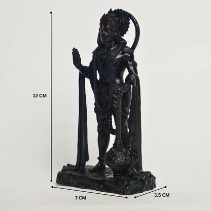 Standing Black Bahubali Hanuman Idol (Size: Approx. 10 cm)